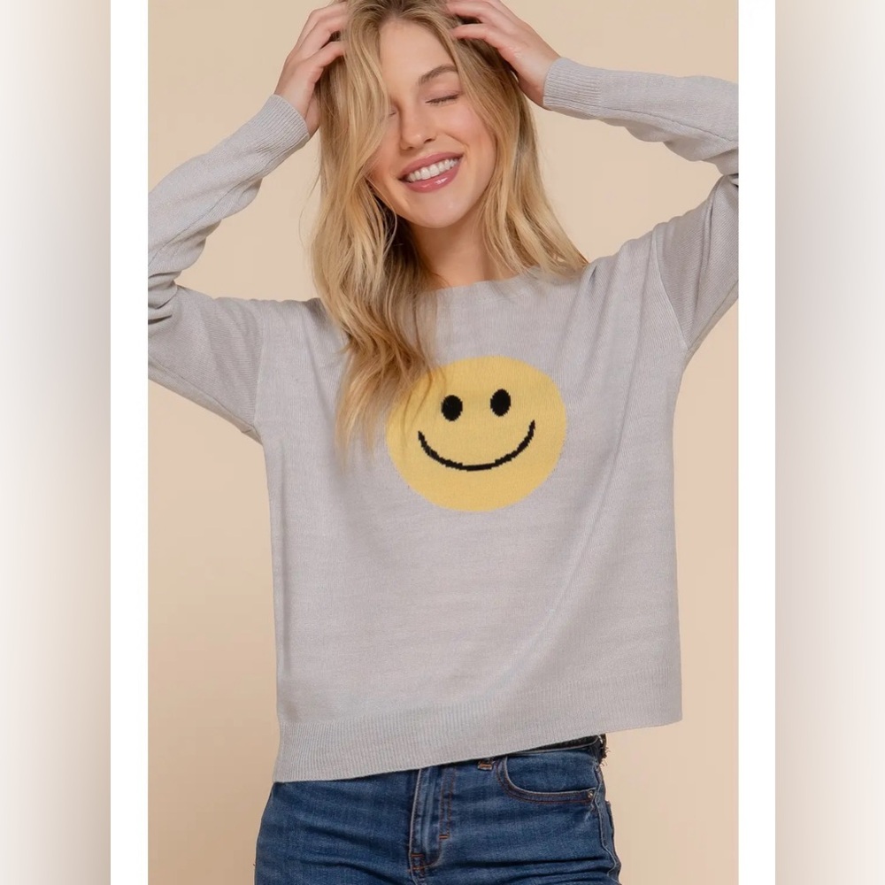 ($16) Happy Face Sweater
